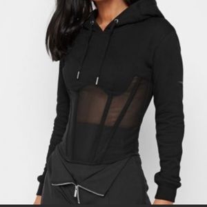 Maniere De Voir Mesh Corset hoodie Size 12